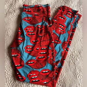 Nooworks Mouths leggings XL EUC
